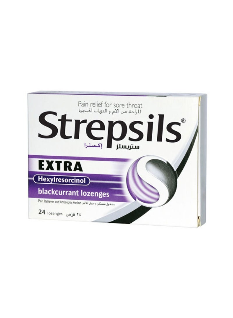Strepsils Extra Blackcurrant – 24 Lozenges