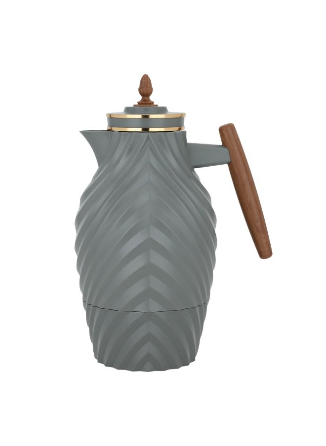 Everest Nora Thermos Dark Grey With Wooden Handle 1L 