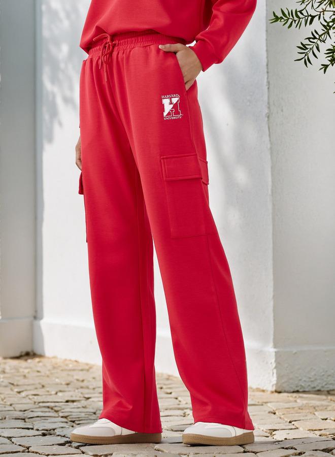 SP Characters Harvard University Print Cargo Joggers with Drawstring Closure - Image 1
