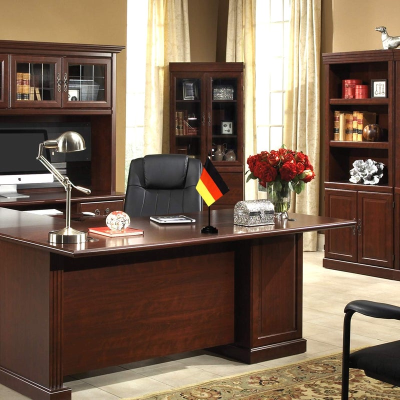 Anley Germany Deluxe Desk Flag Set - 6 x 4 Inch Miniature German Desktop Flag with 12" Solid Pole - Vivid Color and Fade Resistant - Black Base and Spear Top - Image 2