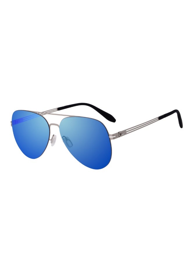 Veithdia Original VEITHDIA Sunglasses Blue Mirror Polarized Lens for Men, Aviator Pilot Style, UV400 Protection, Lightweight Silver Metal Frame - Image 1