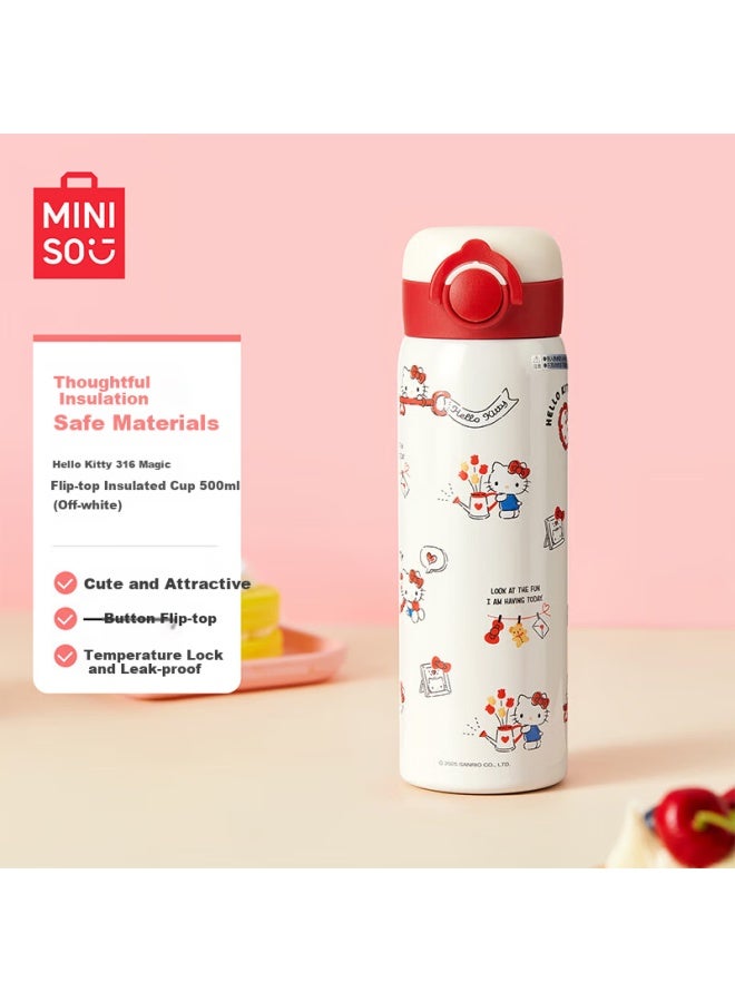 Miniso o Kitty 316 Magic Flip Lid Insulated Bottle 500ml - Image 1