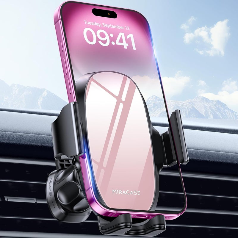 Miracase Upgraded-2nd Generation Universal Phone Holders for Your Car, Hands Free Air Vent Car Phone Holder Mount Compatible with iPhone 16/15/14/13/12/11 Series and All Phones - Image 1