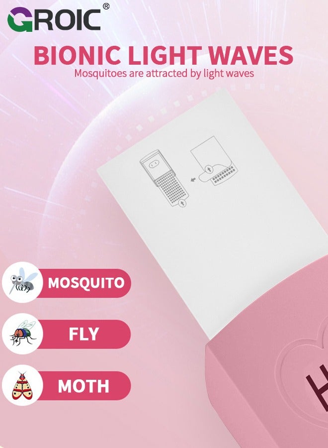 GROIC Fruit Fly Traps for Indoors Plug-in Fly Trap Indoor Flying Insect Trap 2-in-1 Mosquito Trap with Night Light Gnat Traps for House Indoor Fly Trap for Moths Other Flying Insects(1 Device+5 Trap Refill) - Image 4