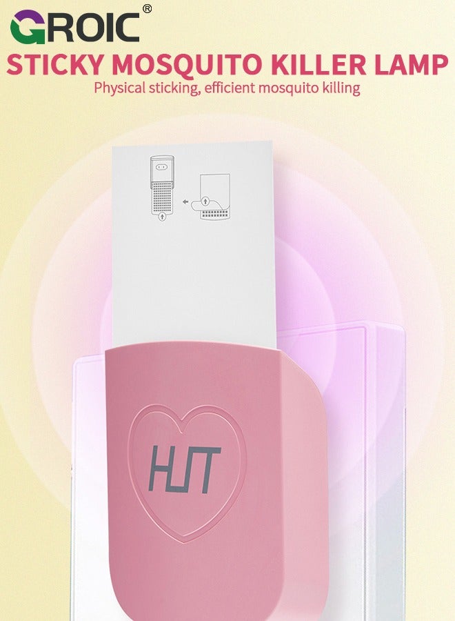 GROIC Fruit Fly Traps for Indoors Plug-in Fly Trap Indoor Flying Insect Trap 2-in-1 Mosquito Trap with Night Light Gnat Traps for House Indoor Fly Trap for Moths Other Flying Insects(1 Device+5 Trap Refill) - Image 2