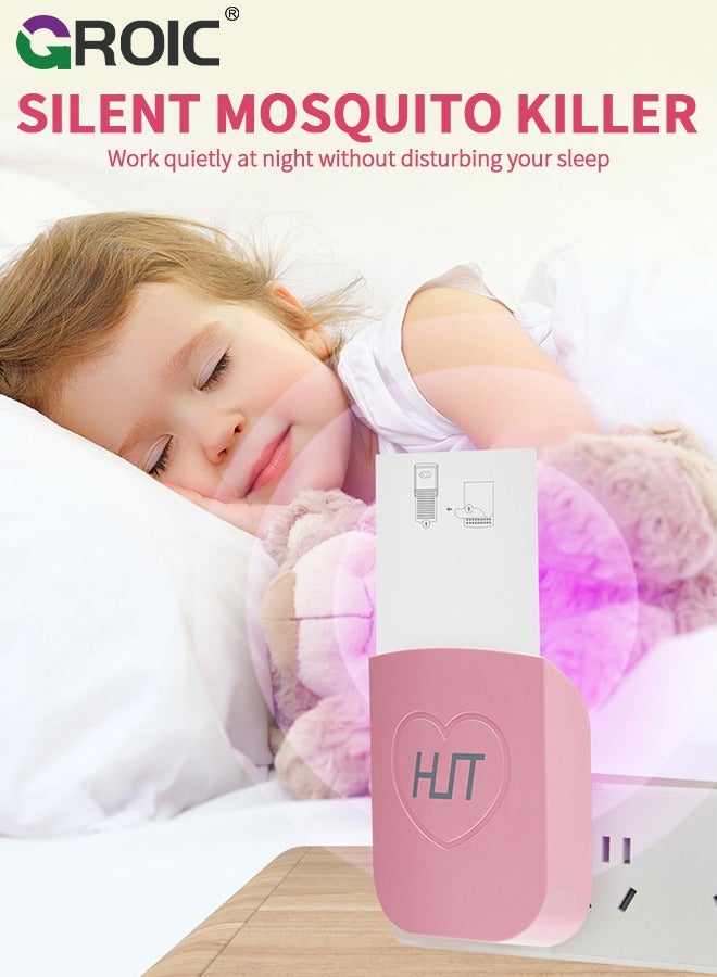 GROIC Fruit Fly Traps for Indoors Plug-in Fly Trap Indoor Flying Insect Trap 2-in-1 Mosquito Trap with Night Light Gnat Traps for House Indoor Fly Trap for Moths Other Flying Insects(1 Device+5 Trap Refill) - Image 5