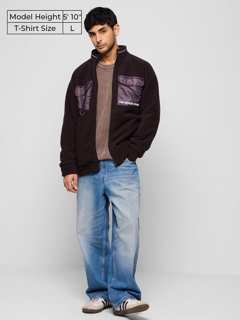 The Souled Store Utility Jacket : Plum Long Sleeve Button Front Jackets for Men and Boys - Image 2