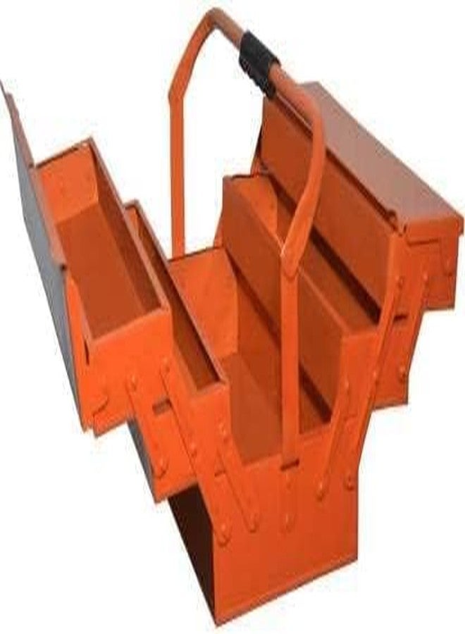 HORSE TOOLS صندوق أدوات هورس، 5 أقسام مع 4 صواني، للاستخدام المنزلي والاحترافي والبودرة، للاستخدام المنزلي والجراج (برتقالي) - Image 2