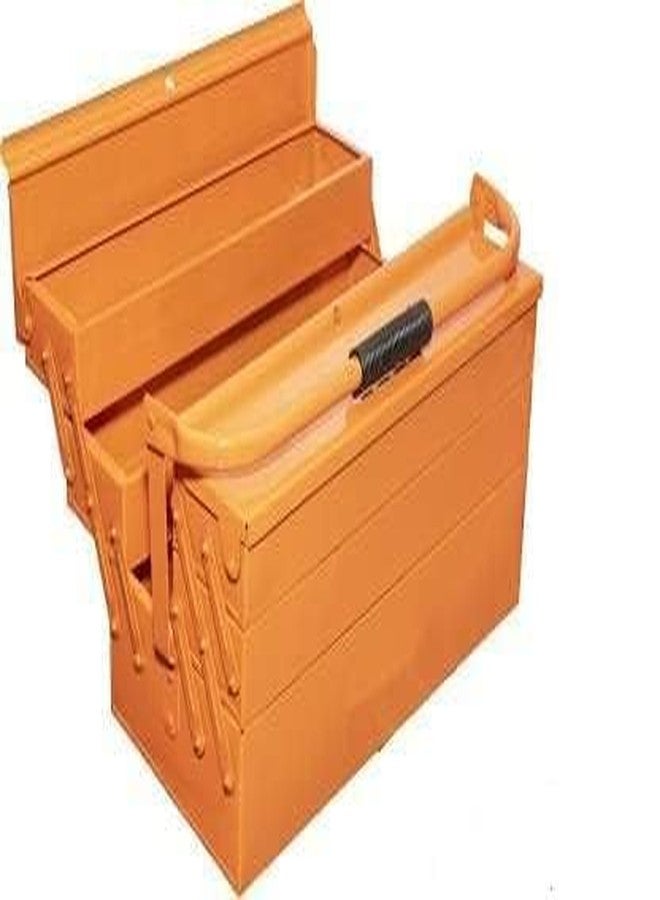 HORSE TOOLS صندوق أدوات هورس، 5 أقسام مع 4 صواني، للاستخدام المنزلي والاحترافي والبودرة، للاستخدام المنزلي والجراج (برتقالي) - Image 3