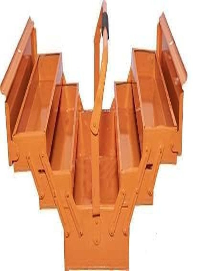 HORSE TOOLS صندوق أدوات هورس، 5 أقسام مع 4 صواني، للاستخدام المنزلي والاحترافي والبودرة، للاستخدام المنزلي والجراج (برتقالي) - Image 4