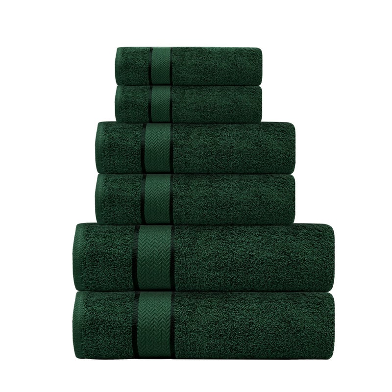 CRAFTBERRY Luxury Bath Towels Set 100 Cotton 2 Bath 2 Hand  2 Washcloths Large Thick Fluffy Absorbent Quick Dry Soft  Plush  6 Piece Luxury Bathroom Towels  Dark GreenForest Green
