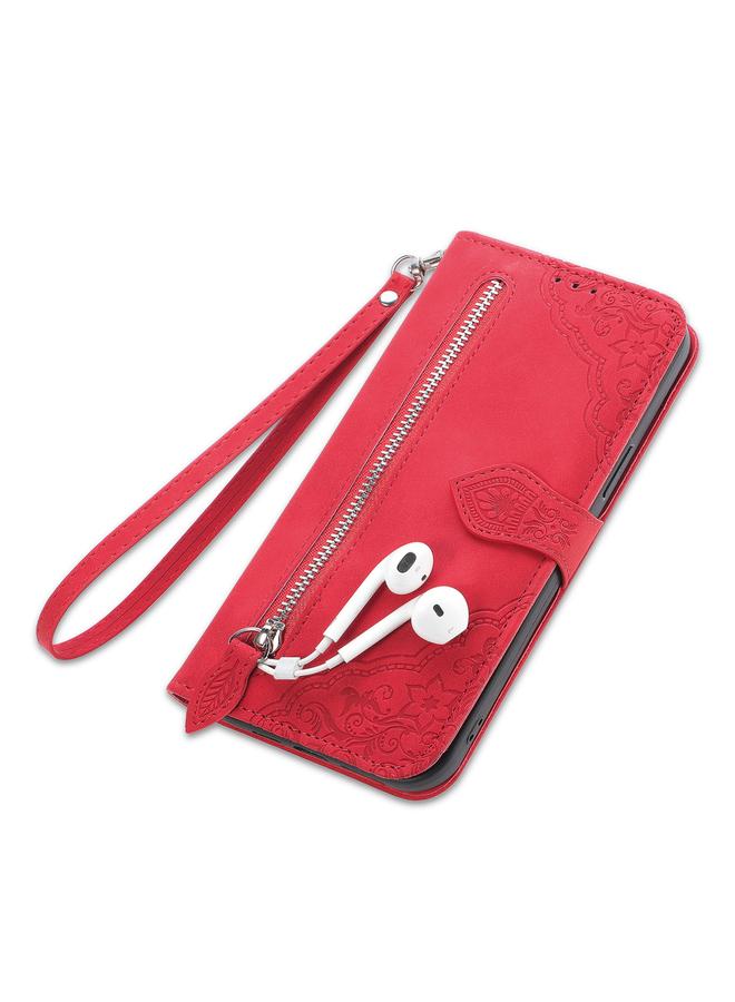 The Bros Embossed Flower Shockproof Leather Phone Case For iPhone 8 Plus / 7 Plus - Image 5