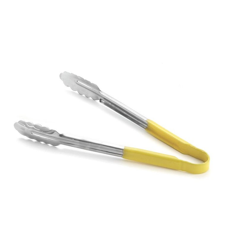 Yellow Vinyl Coated Stainless Steel Tong 12