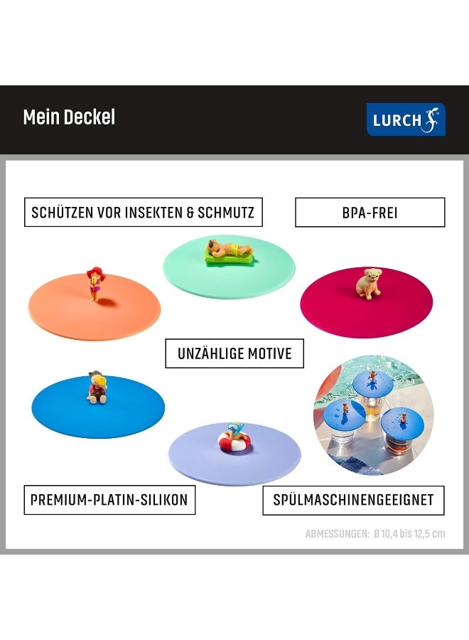 Lurch 210885 My Lid Beach Kids Simon Sandburg Glass Cover Made Of Bpa Free Premium Platinum Silicone Diameter 10.5 Cm - Image 4