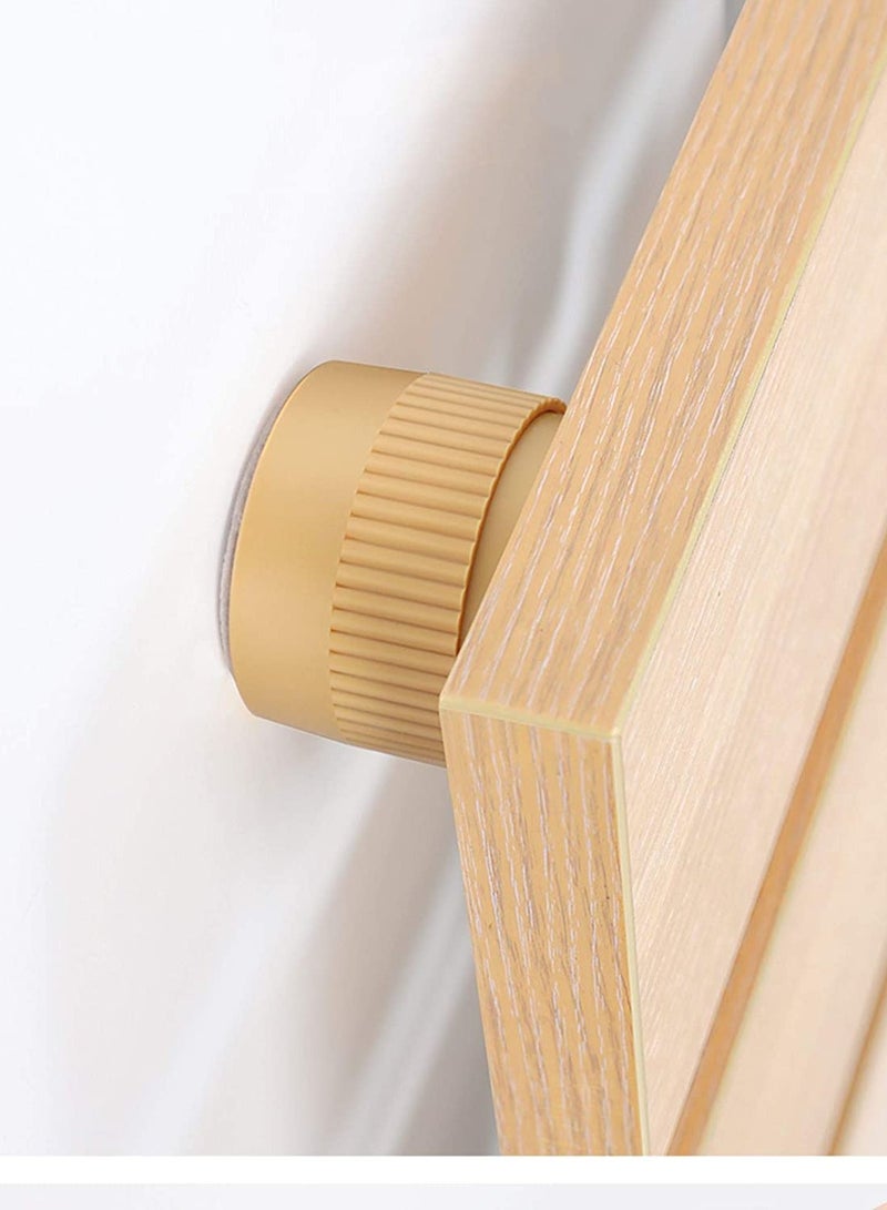 SYOSI SYOSI Headboard Stoppers for Adjustable Bed Headboard Stabilizer Stoppers Bed Wall, Adjustable Threaded Bed Frame Anti-Shake Tool for Bed, Easy Install (Wood Color, 6X6X5.5CM, 2Pcs)  - Image 1
