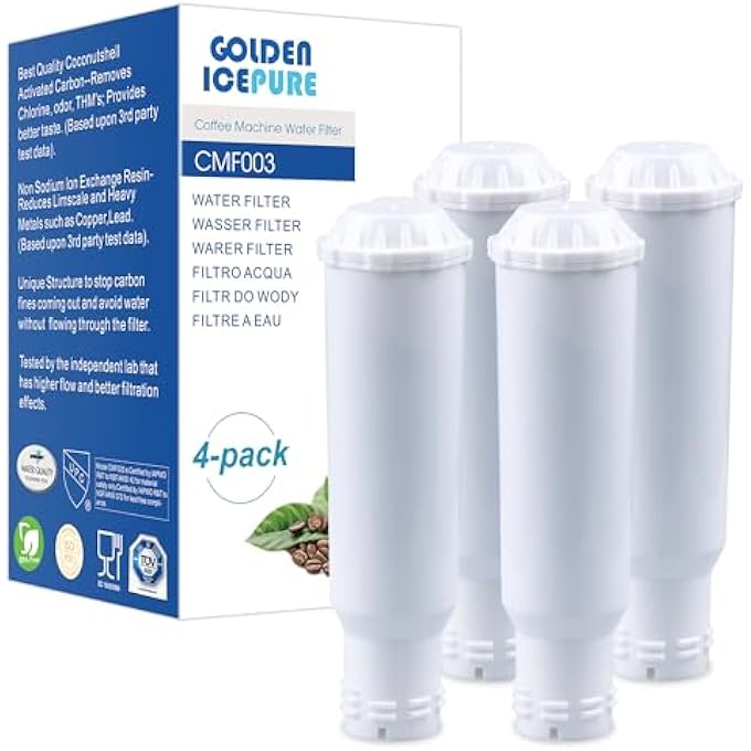 GOLDEN ICEPURE Tv Sd Certified Coffee Filter Compatible With Krups Claris F088 Melitta Pro Aqua Fits Many Models From Aeg Bosch Siemens Nivona Melitta 4 Pieces From Invoice Available - Image 1