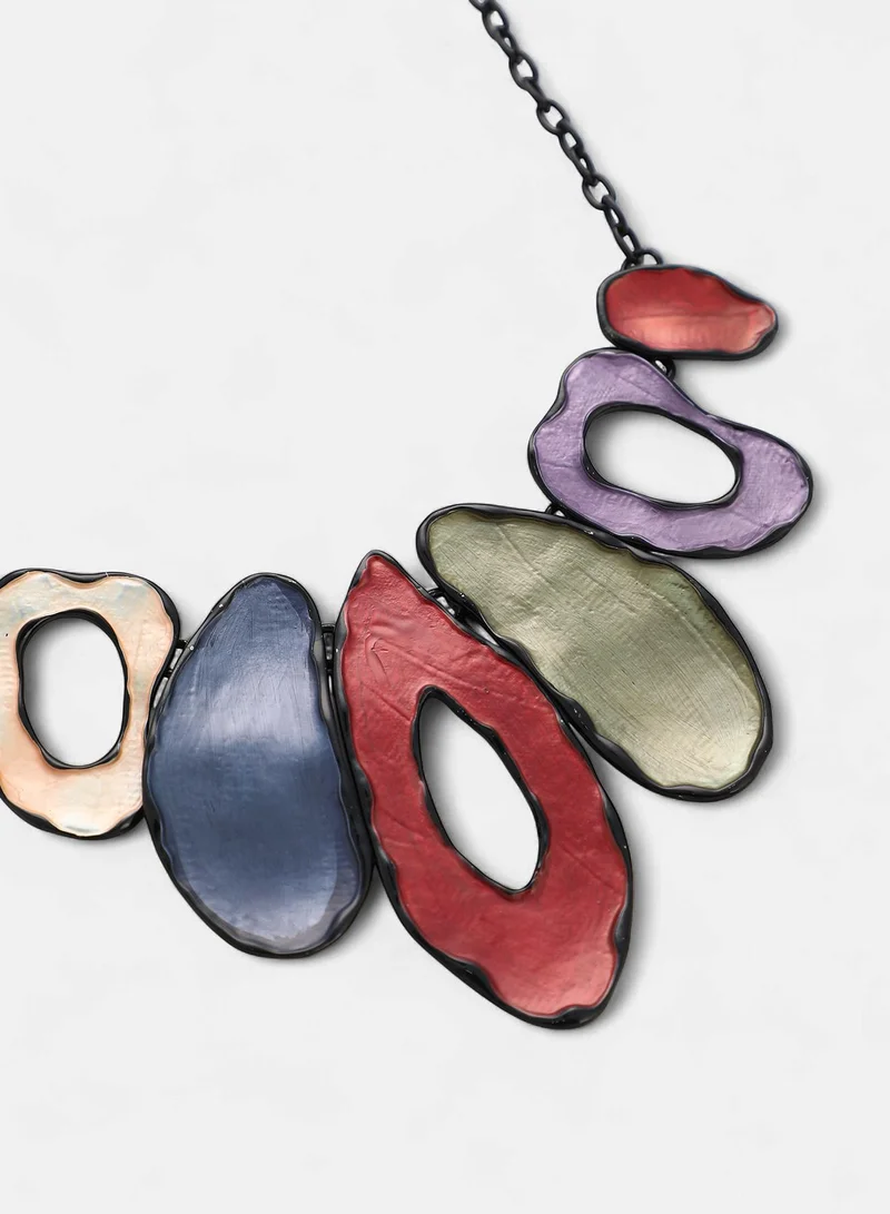 SOHI Abstract-Hammered Statement Artificial Necklace Jewellery
