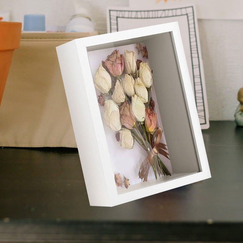 White DIY Dried Flower Shadow Box Frame Display Case Home Decoration Gift - Image 3