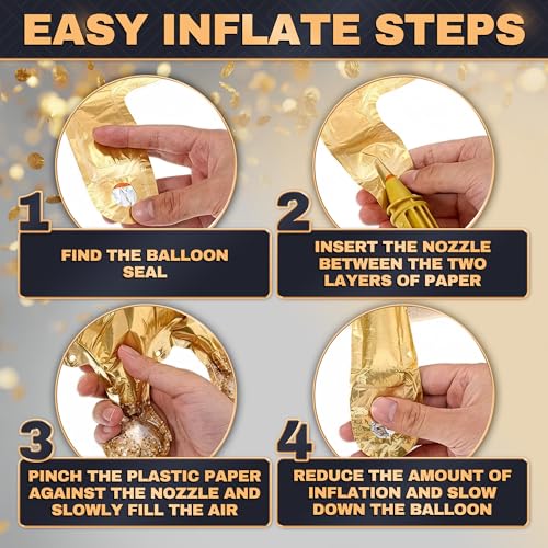 LAGARTO 3 Pcs Gold Crown Balloons – Foil Princess Balloons Set (38.2" X 35.4") Big Reusable Crown Balloon – Princess Birthday Party Decor for Photo Zones, Wedding, Engagement, Graduation & Holiday Events - Image 5