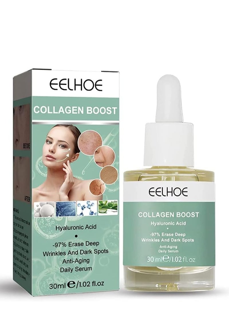 EELHOE Advanced Collagen Boost Anti-Aging Serum (30 ml), Collagen Peptide Face Serum for Reducing Wrinkles – Firming and Rejuvenating Formula for Youthful Skin - Image 1