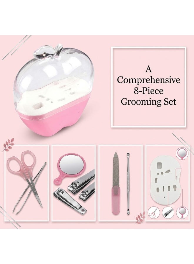 Pink Manicure Set with Apple Shaped Case - Image 4