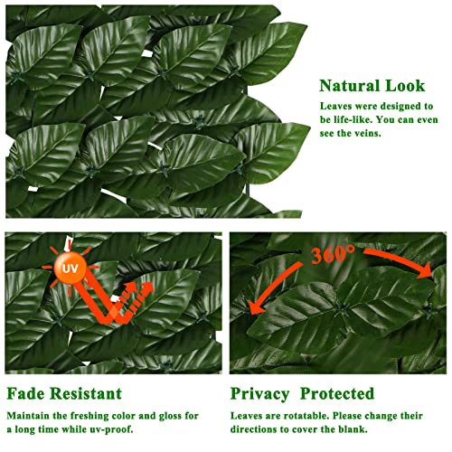 iCover Artificial Ivy Privacy Screen for Fence, 39x118in Strengthened Joint Prevent Leaves Falling Off, Faux Hedge Panels Greenery Vines, Decorative Fences for Outdoor, Garden - Image 3