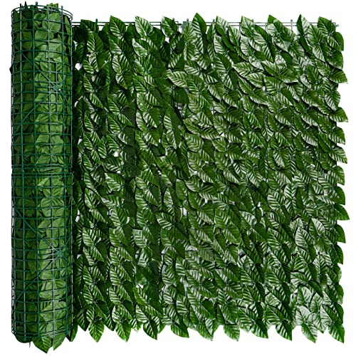 iCover Artificial Ivy Privacy Screen for Fence, 39x118in Strengthened Joint Prevent Leaves Falling Off, Faux Hedge Panels Greenery Vines, Decorative Fences for Outdoor, Garden - Image 1