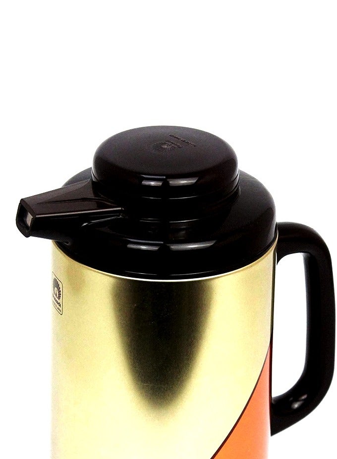 Peacock Vacuum Flask Tea Coffee Glass Liner Thermos Japan Made 138 Brown 1.9Ltr  - Image 2