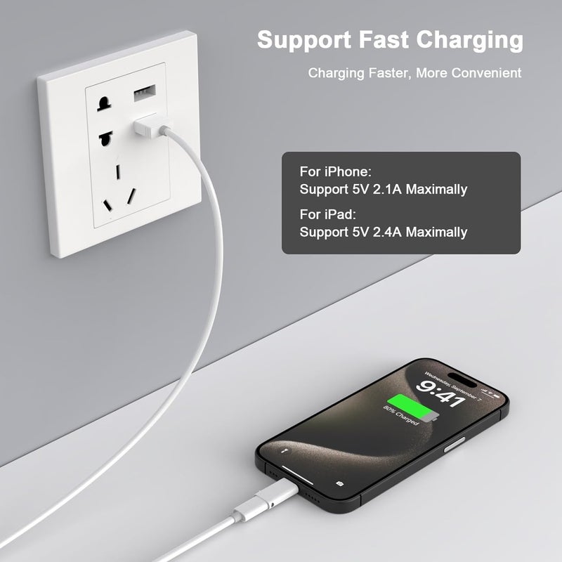 DesofIcon 2Pack Lightning Male to USB C Female Charging Adapter,[MFi Certified] Type C Charging Support Data Transmission Call Audio Connector Dongle for iPhone 14/13/12/11/8/7/XS/Plus/Pro Max/6/5 iPad No Call - Image 2