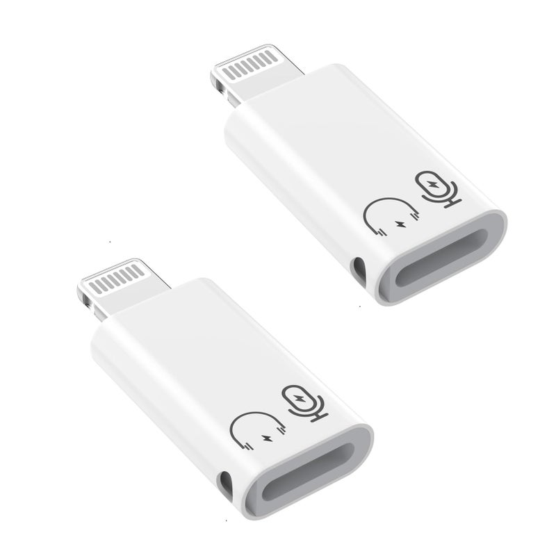 DesofIcon 2Pack Lightning Male to USB C Female Charging Adapter,[MFi Certified] Type C Charging Support Data Transmission Call Audio Connector Dongle for iPhone 14/13/12/11/8/7/XS/Plus/Pro Max/6/5 iPad No Call - Image 1