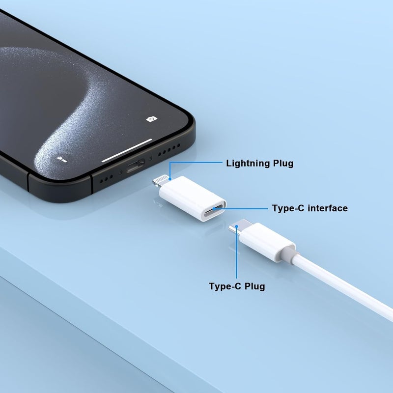 DesofIcon 2Pack Lightning Male to USB C Female Charging Adapter,[MFi Certified] Type C Charging Support Data Transmission Call Audio Connector Dongle for iPhone 14/13/12/11/8/7/XS/Plus/Pro Max/6/5 iPad No Call - Image 5