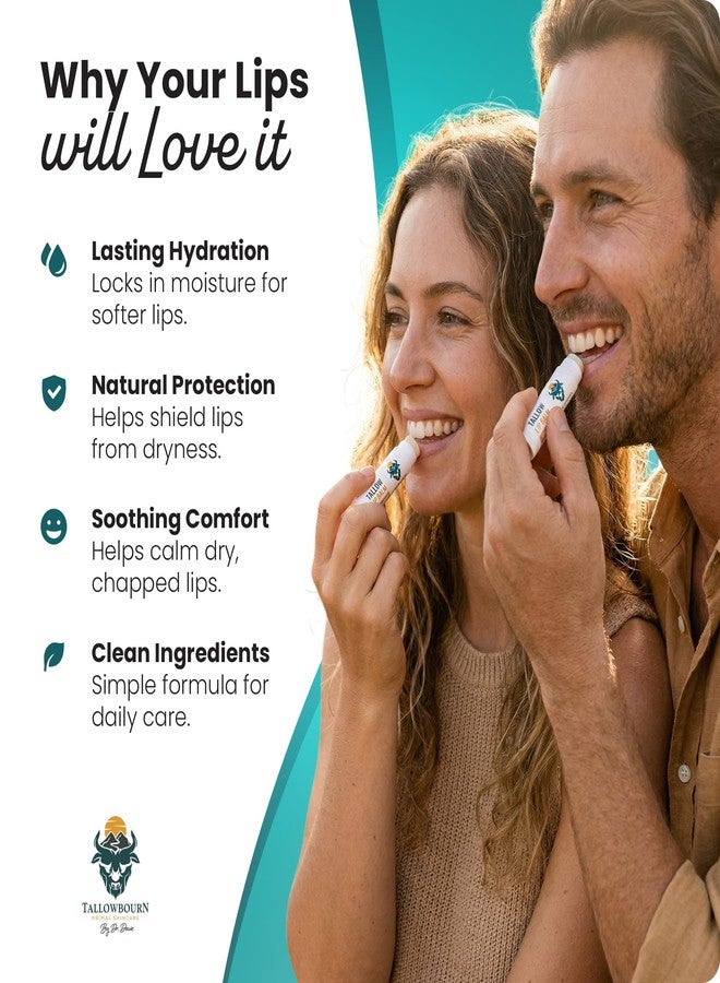 Tallowbourn Moisturizing Tallow Lip Balm – Grass-Fed Beef Tallow with Organic Coconut Oil, Beeswax, and Vitamin E – Lip Balm Set – Variety Pack – Travel Essential – 3-Pack - Image 3
