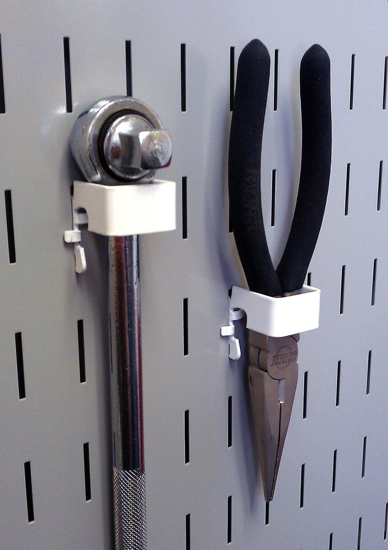 Wall Control KT-200-DLX W Slotted Storage Panel Deluxe Hook Assortment Pegboard and Slotted Tool Board - White - Image 3