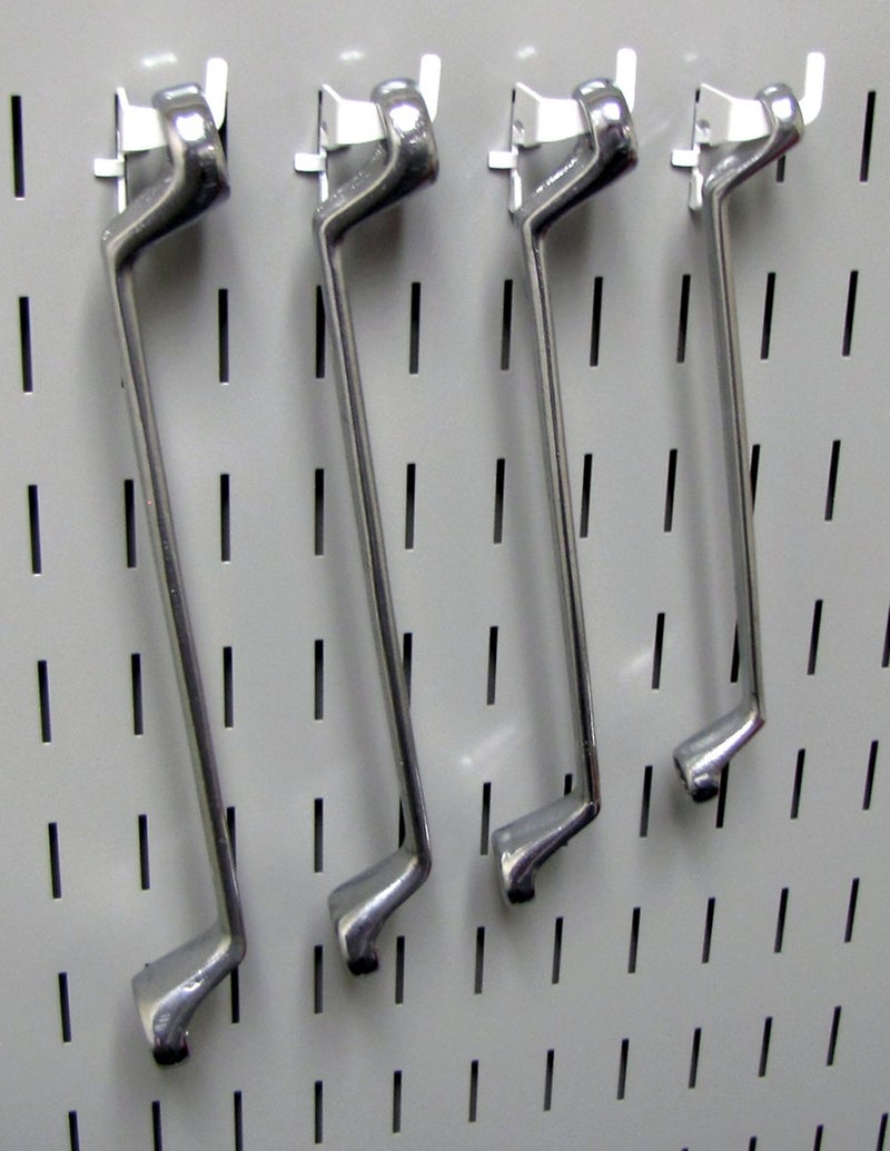 Wall Control KT-200-DLX W Slotted Storage Panel Deluxe Hook Assortment Pegboard and Slotted Tool Board - White - Image 4