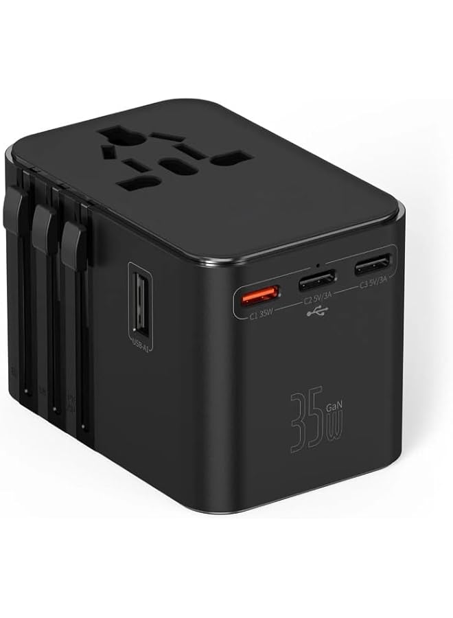 promass 3 Type-C 2 USB PD 35W Wall Power Travel Adaptor Multi Plug International Universal Travel Adapter - Image 1