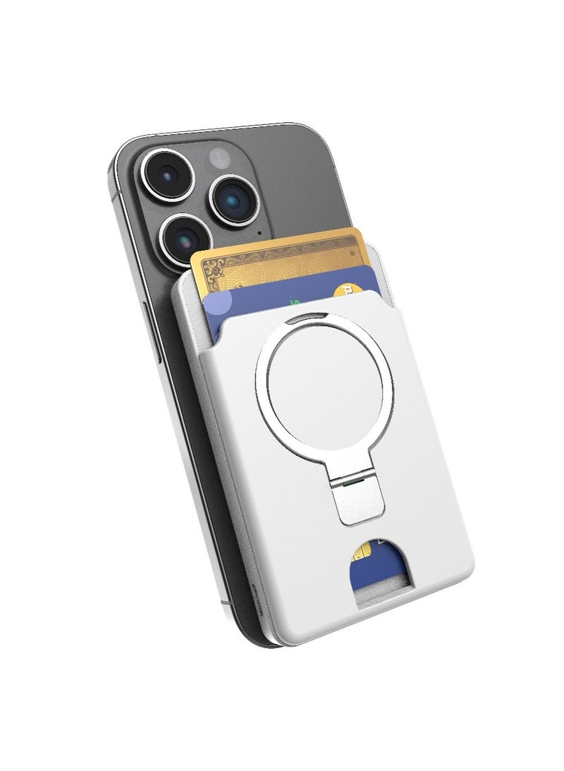 GREEN LION MAGNO Wallet PowerBank 5000mAh /Portable Charger 20W with Built-In Kickstand /Lost and Found Tracker /Compatible with App 'Find My'/2 Slot Card Holder - White - Image 1