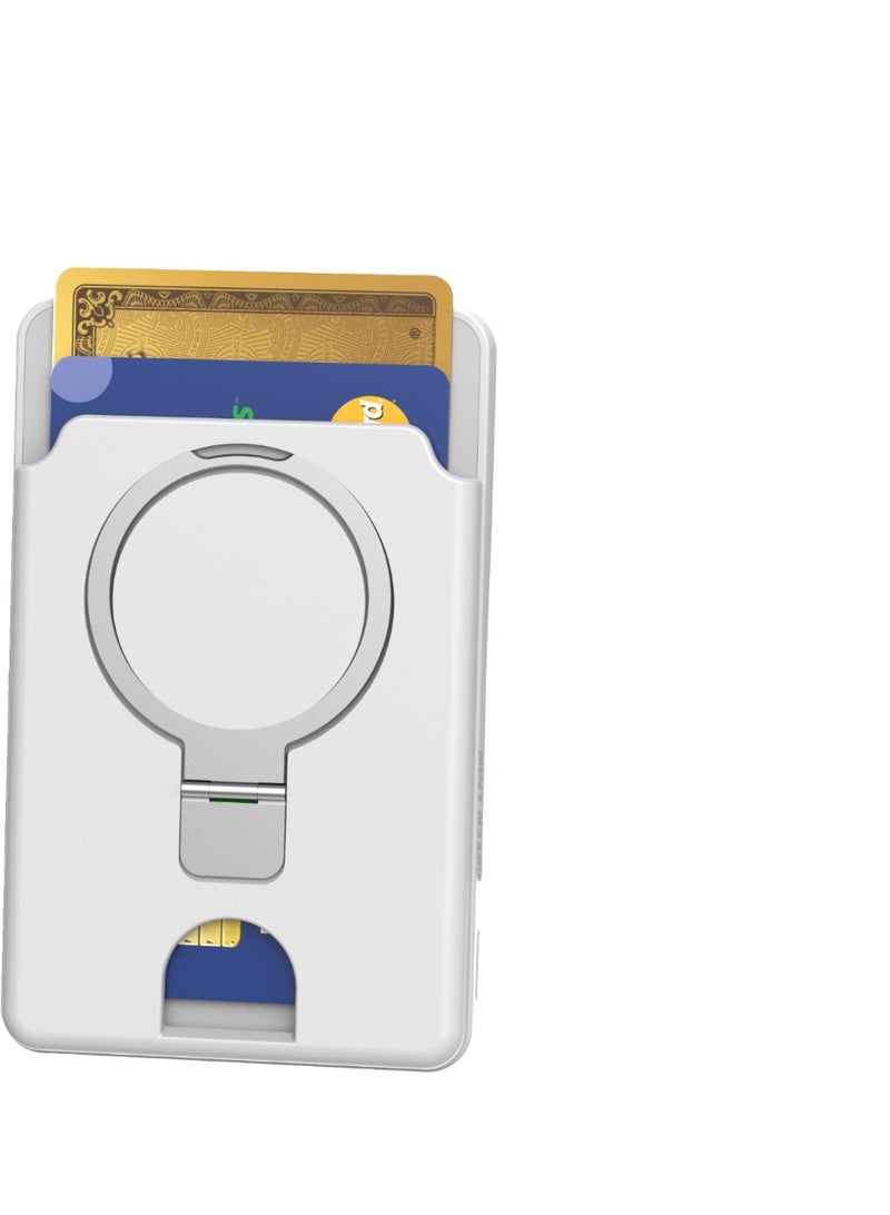 GREEN LION MAGNO Wallet PowerBank 5000mAh /Portable Charger 20W with Built-In Kickstand /Lost and Found Tracker /Compatible with App 'Find My'/2 Slot Card Holder - White - Image 3