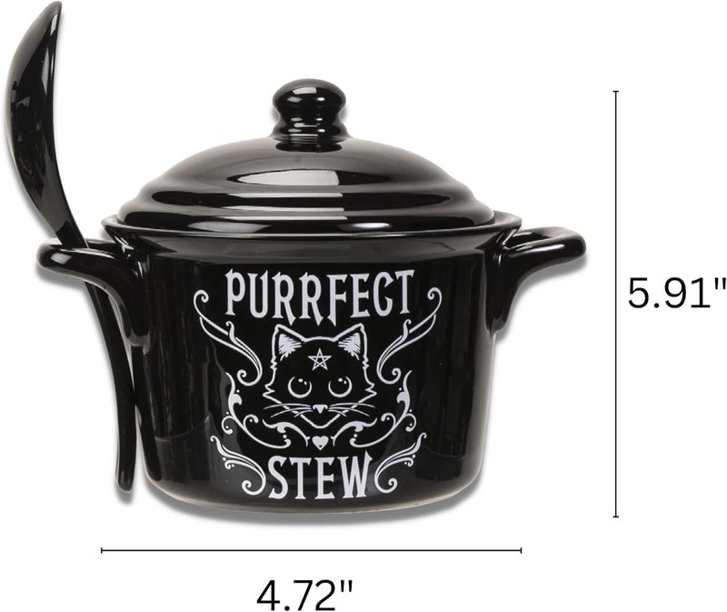 Pacific Giftware وعاء تقديم حساء بوراكت من باكفيك جفتوير مع ملعقة وعاء سيراميك للأطباق الحساء تقريبًا 472 بوصة × 591 بوصة 14 أونصة سائلة - Image 4
