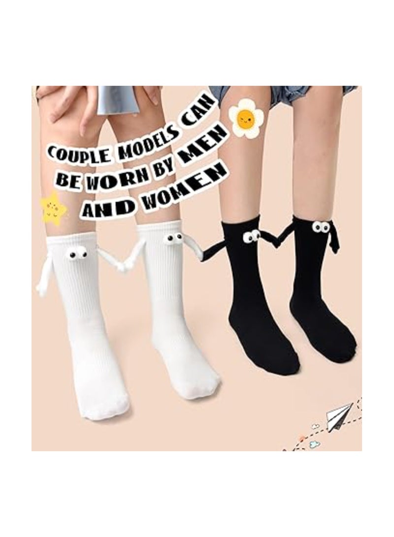 4-Pack Funny Magnetic 3D Couple Socks, Hand-Holding Design, Magnetic Friendship Socks for Men and Women, Mid-Tube Gift Socks for Couples, Perfect for Sharing Love and Laughter. - Image 4