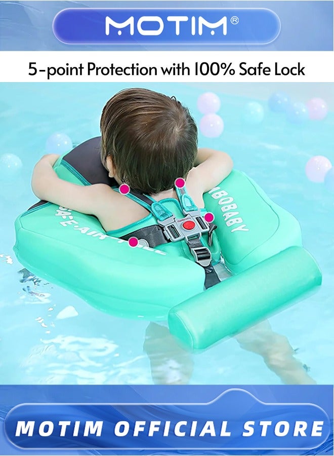 Motim Baby Swim Float,Non-Inflatable Baby Float with Tail Float Canopy Infant Lying Swimming Ring Pool Swim Trainer for 3-24 Months Baby, Medium, Green  - Image 5