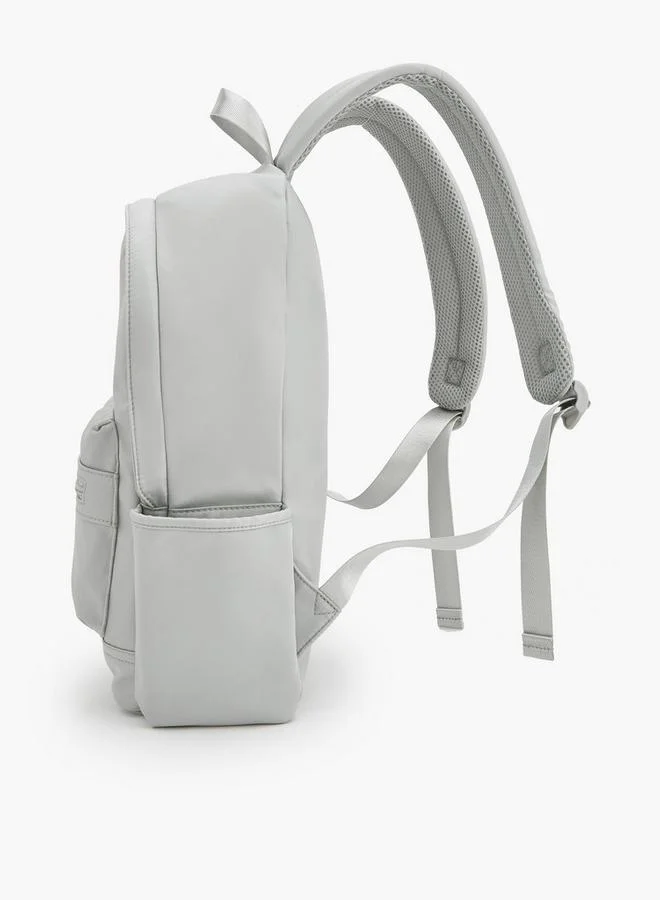 Missy GREY Solid School Backpack With Zip Closure And Adjustable Strap - 20x12x41 CM  | Best Price UAE