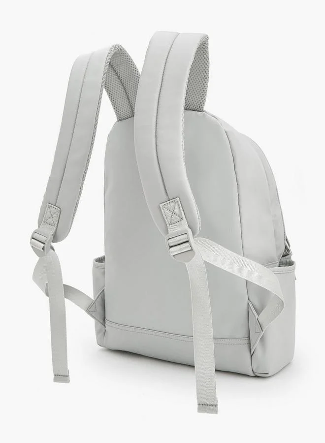 Missy GREY Solid School Backpack With Zip Closure And Adjustable Strap - 20x12x41 CM  | Best Price UAE