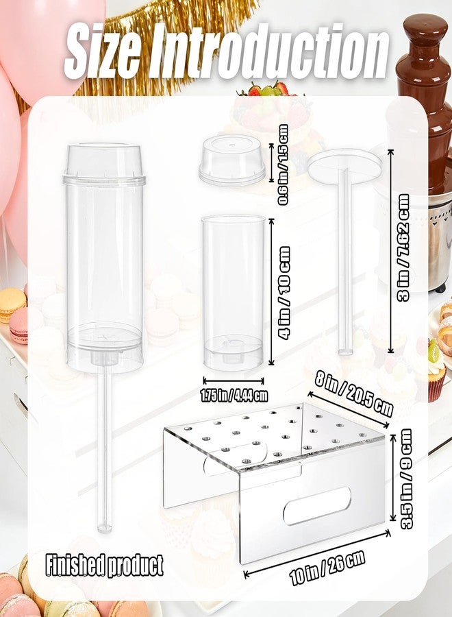 AZYM Cake Push Pop Containers, Cake Pop Stand, Clear Reusable Food-Grade Plastic Dessert Cups with Lids, Cake Pop Holder with Cutter Tool, for Parties, Weddings, Birthdays, DIY Baking Supplies - Image 3