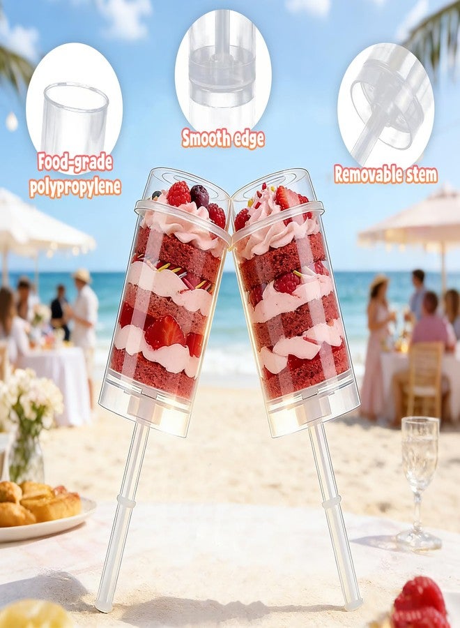 AZYM Cake Push Pop Containers, Cake Pop Stand, Clear Reusable Food-Grade Plastic Dessert Cups with Lids, Cake Pop Holder with Cutter Tool, for Parties, Weddings, Birthdays, DIY Baking Supplies - Image 2