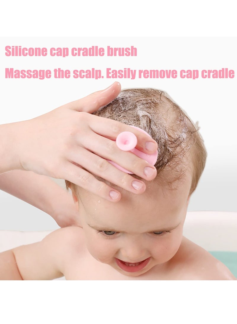 بيبي لاند مجموعة فرش شعر بلاستيكية باسنان مستديرة مضادة للخدش وشعيرات ناعمة من السيليكون لتسريح الصغار والرضع وتقشير البشرة والتدليك 3 قطع لون - Image 3