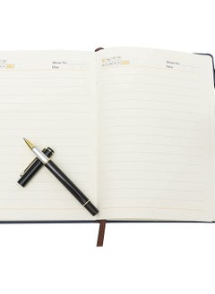 SYOSI Classic Leather A5 Notebook with Pen, Vintage Travel Notebook and Pen Journal Diary Business Daily Ideas Notepad, Birthday Gift Set for Girls Women Mum Dad, Retro Thickened Soft Leather Work Notepad  - Image 3