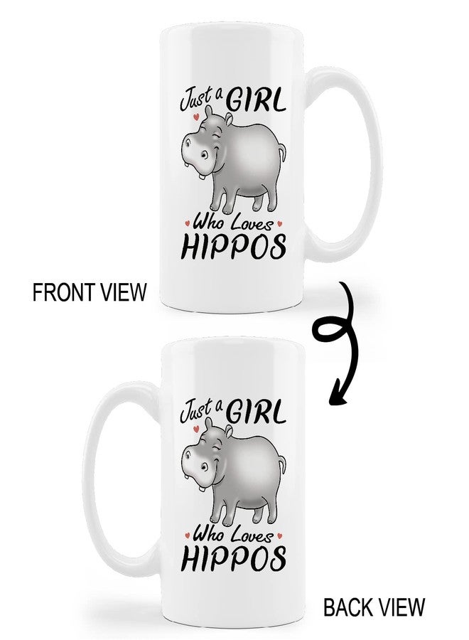 kunlisa Just A Girl Who Loves Hippos Ceramic Mug-11oz Coffee Milk Tea Mug Cup, Wild Animal Cute Cartoon Hippo Mug Cup,Hippo Lovers Gifts,Teens Girls Gifts - Image 4