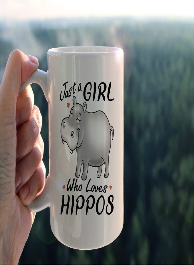 kunlisa Just A Girl Who Loves Hippos Ceramic Mug-11oz Coffee Milk Tea Mug Cup, Wild Animal Cute Cartoon Hippo Mug Cup,Hippo Lovers Gifts,Teens Girls Gifts - Image 3