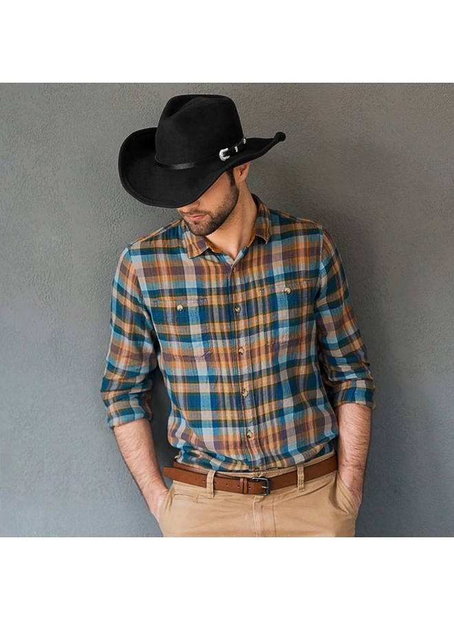 RainFlowwer Hat Band for Men, Cowboy Hat Band for Women, Black, M - Image 3