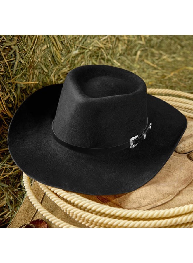 RainFlowwer Hat Band for Men, Cowboy Hat Band for Women, Black, M - Image 2